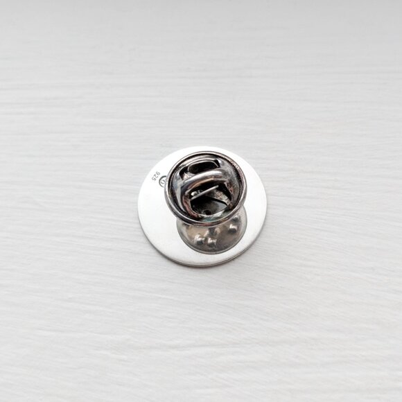 Death's Head Moth and Moon Phases Black and Silver Enamel Pin - Witchy, Goth - Picture 3 of 4